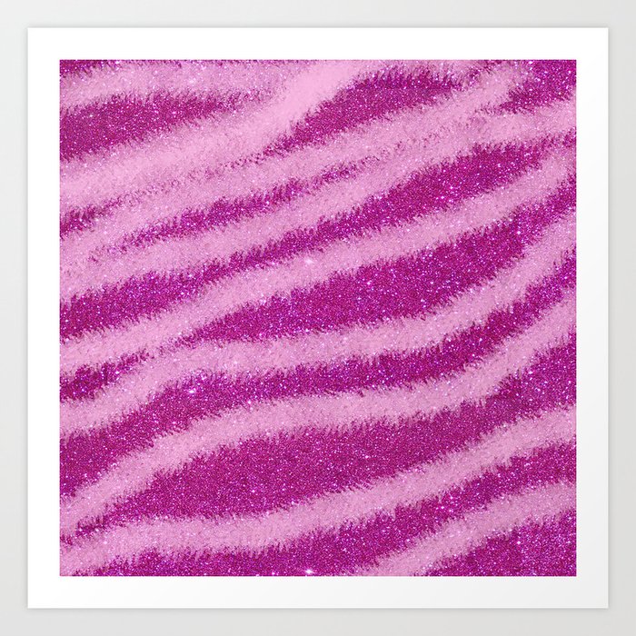 Light Purple Glitter Zebra Magic Collection Art Print