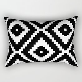 Monochrome Ikat Diamond Pattern Rectangular Pillow