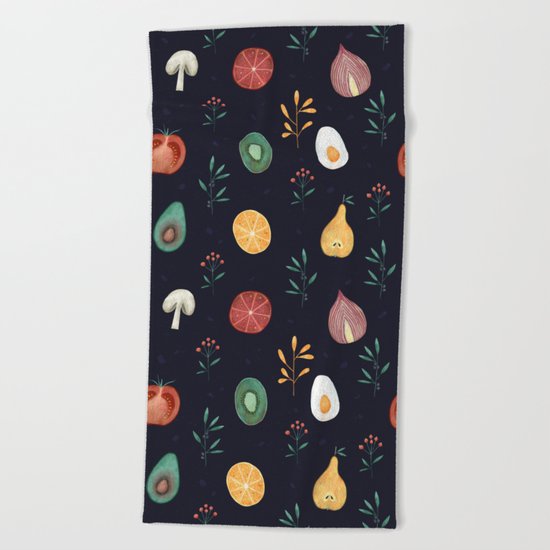 Vegetables pattern Beach Towel