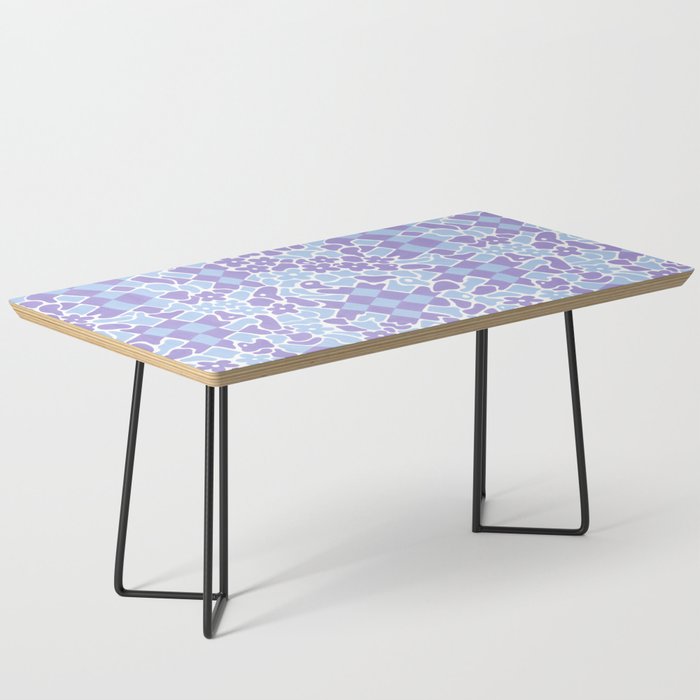 Abstract Checkers in Periwinkle Coffee Table