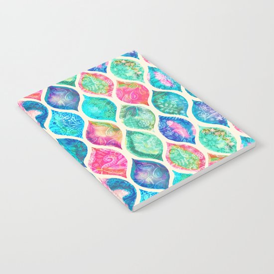 Watercolor Ogee Patchwork Pattern Notebook