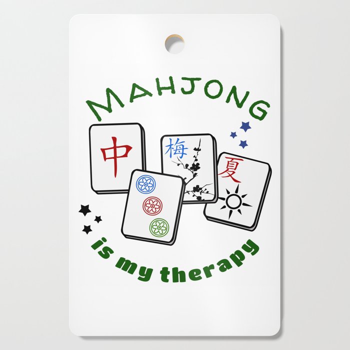 Mahjong Mah jongg game is my therapy set, gifts, tiles, table shirts, cards, bag Cutting Board
