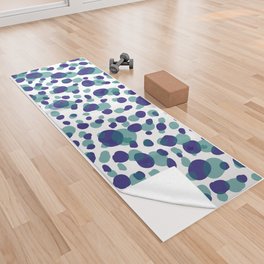 Speckled Boho Blue Dots Yoga Towel