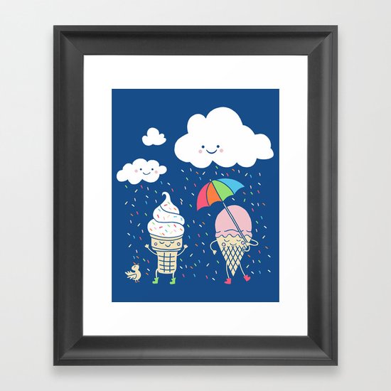 Cloudy With A Chance of Sprinkles Framed Art Print
