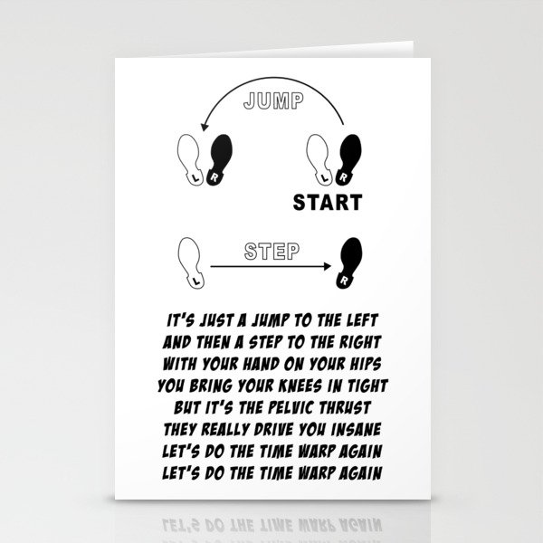 TIME WARP- WITH LYRICS (THE ROCKY HORROR PICTURE SHOW) Stationery Cards