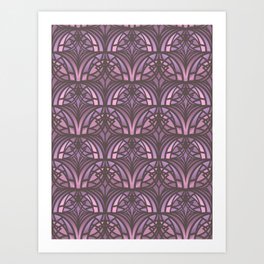 Pink Art Deco Pattern Art Print