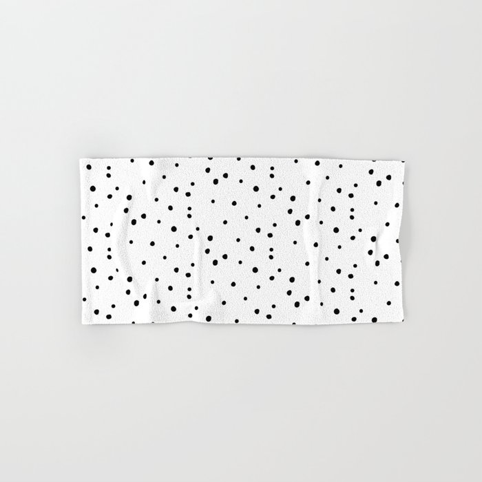 Dalmatian Polka Dots - White Black Hand & Bath Towel