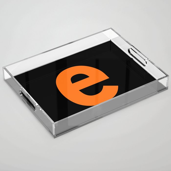 letter E (Orange & Black) Acrylic Tray