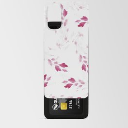 Pink watercolor leaves pattern 2 Android Card Case