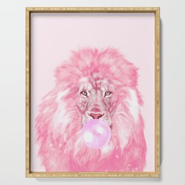 Lion Chewing Bubble Gum in Pink Serving Tray