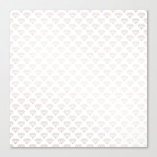 Simply Diamonds in Rose Gold Sunset Canvas Print