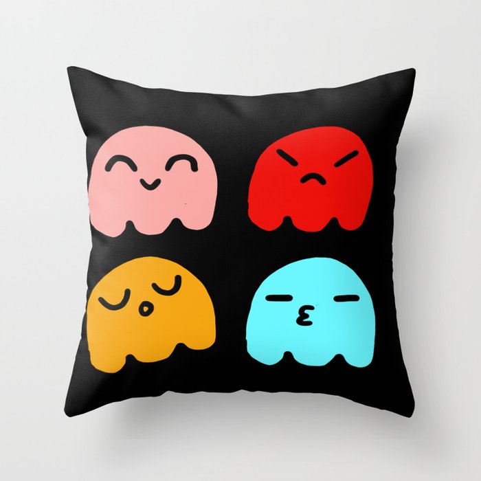 Pacman Ghosts Throw Pillow