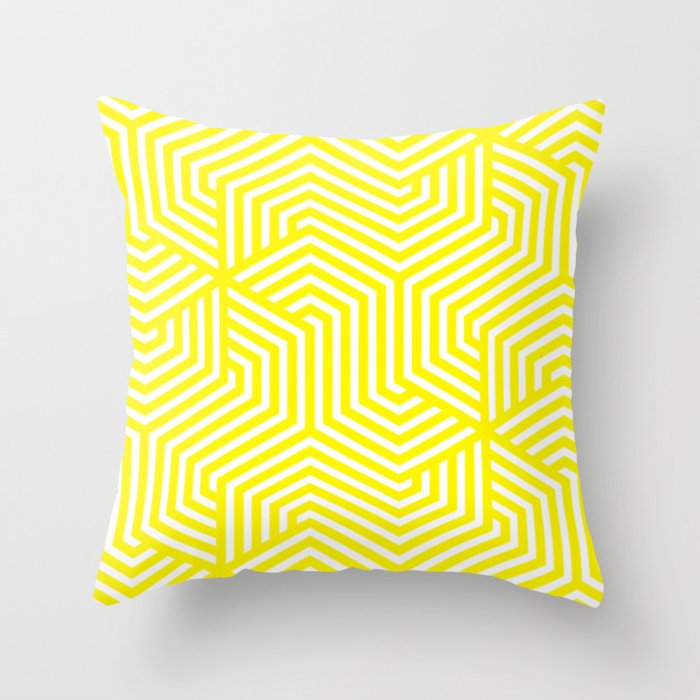 Cadmium yellow - yellow - Minimal Vector Seamless Pattern Throw Pillow