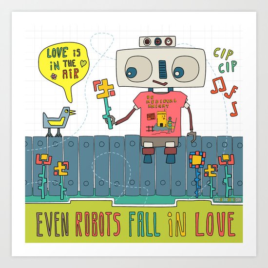 Even robots fall in love Art Print