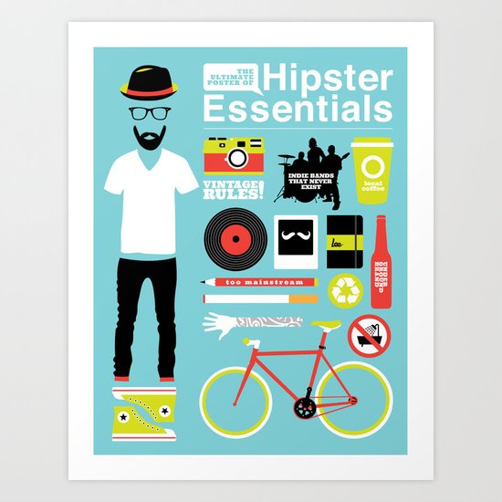 Hipster Essentials Art Print