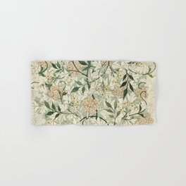 Shabby vintage ivory green rustic floral pattern Hand & Bath Towel