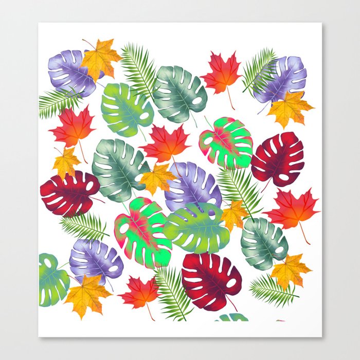 Multicolored Leaves Art Print Canvas Print