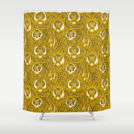 Tigers on Yellow Shower Curtain