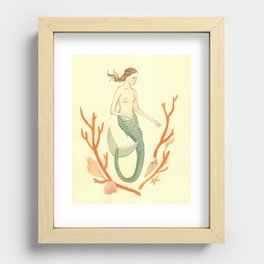 Coral Mermaid Recessed Framed Print