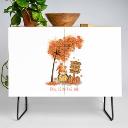 Fall is in the air autumn gnome design Credenza