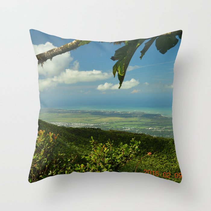 View of the Puerto Rico East Coast - from El Yunque rainforest Throw Pillow