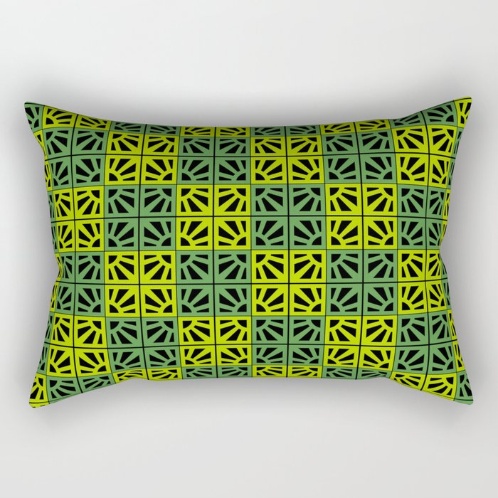 Breeze Block Eleven P Green Blk Rectangular Pillow