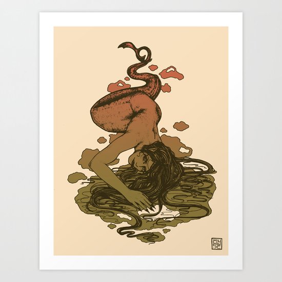Nereid Green and Red Art Print