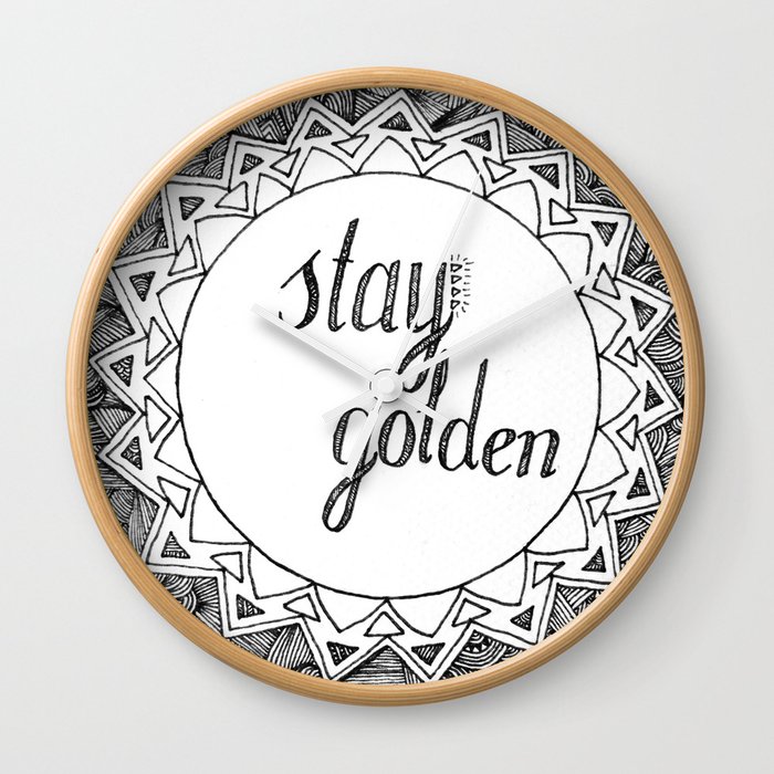 Stay Golden Wall Clock