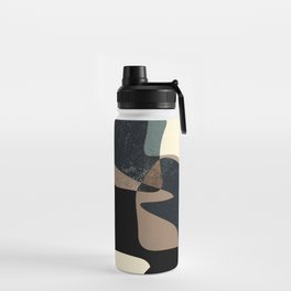 Clay Shapes Black, Teal and Offwhite Water Bottle