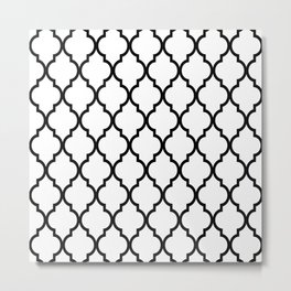 Classic Quatrefoil Lattice Pattern 321 Black and White Metal Print | Midcenturymodern, Ogee, Hollywood, Graphicdesign, White, 1960S, Contemporary, Mid, Pattern, Moroccan 