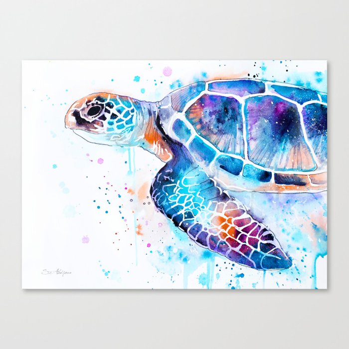 Sea Turtle Canvas Print By Slaveika Society6