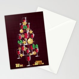 Red Wine Holiday Stationery Card