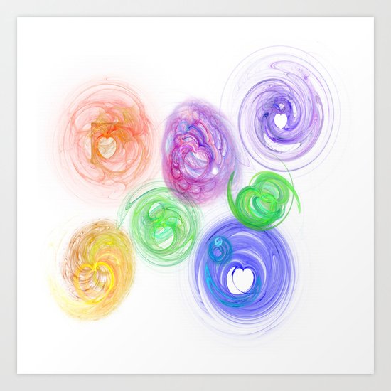 seven hearts by Eleonora Art Print