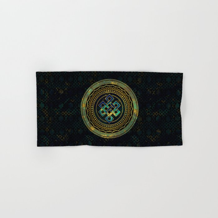 Marble and Abalone Endless Knot  in Mandala Decorative Shape Hand & Bath Towel