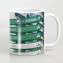 Bicycle love | Cycling paths for bike lovers in Lyon | Viarhona sign, Rhone Cycle Route Mug