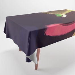 Abstract Geometric Digital Illustration in Purple Pink Yellow & Green Tablecloth