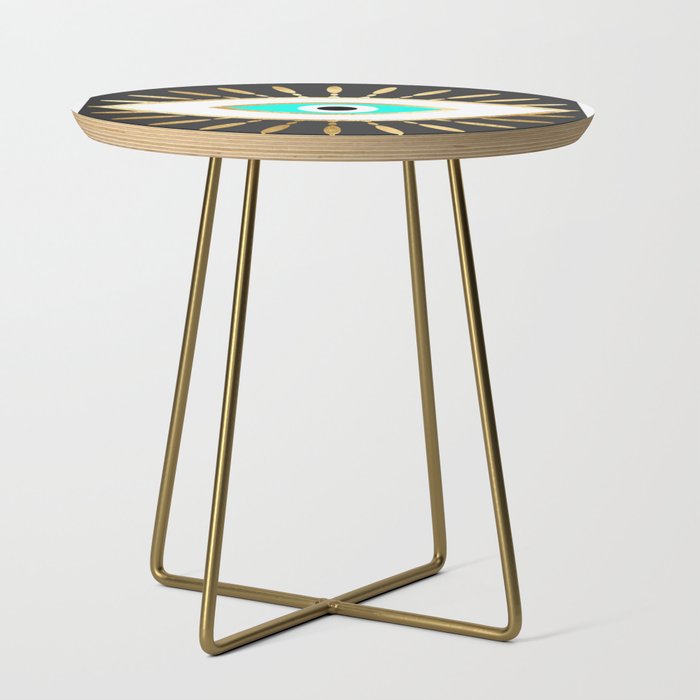 evil eye gold foil print Side Table