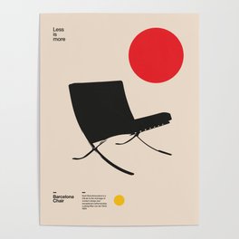 Barcelona Chair, Ludwig Mies van der Rohe, Furniture Bauhaus Design Poster