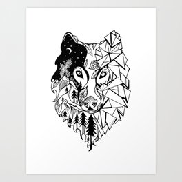 Prism Wolf Art Print
