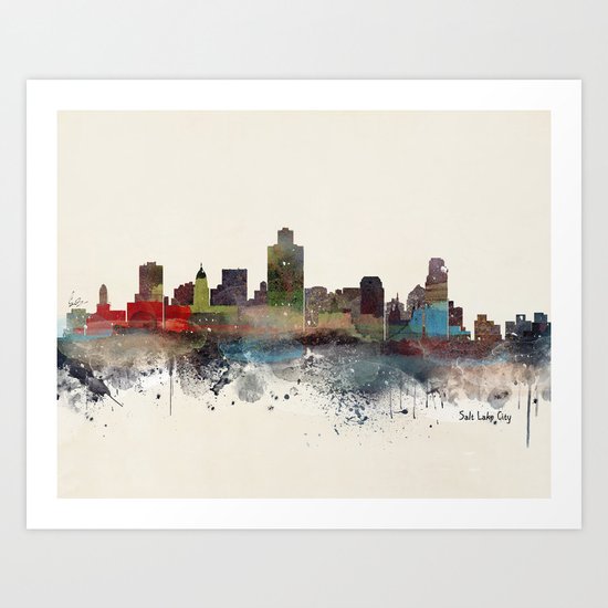salt lake city skyline Art Print