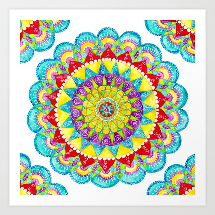 Mandala of Many Colors Art Print