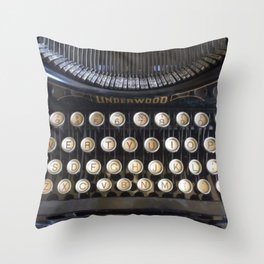 Vintage Typewriter Throw Pillow