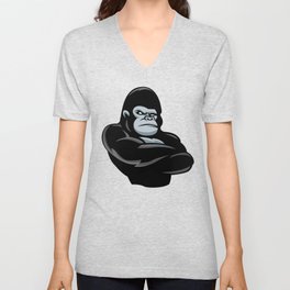 angry  gorilla.black gorilla V Neck T Shirt