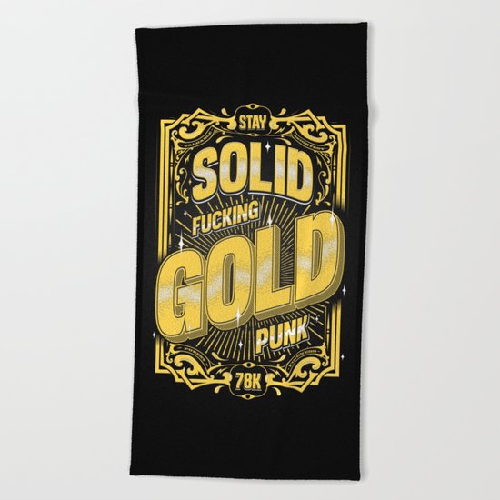 Stay Solid Gold Beach Towel