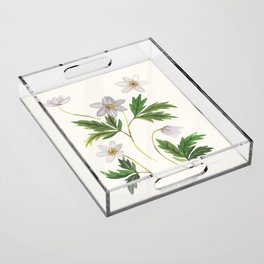 Retro Gouache Floral Forest Anemone Acrylic Tray