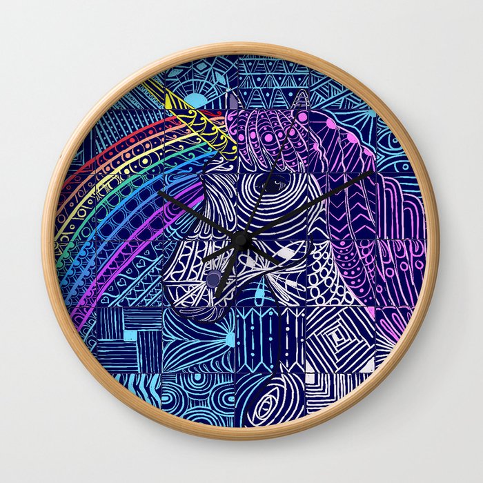 Rainbow and Unicorn | Patchwork Wall Clock