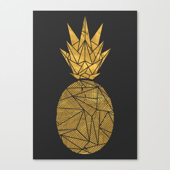 Bullion Rays Pineapple Canvas Print
