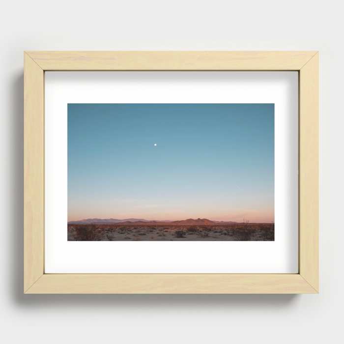 Desert Sky with Harvest Moon Recessed Framed Print