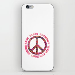 Love Peace Harmony Make Love Not War Peace Symbol iPhone Skin