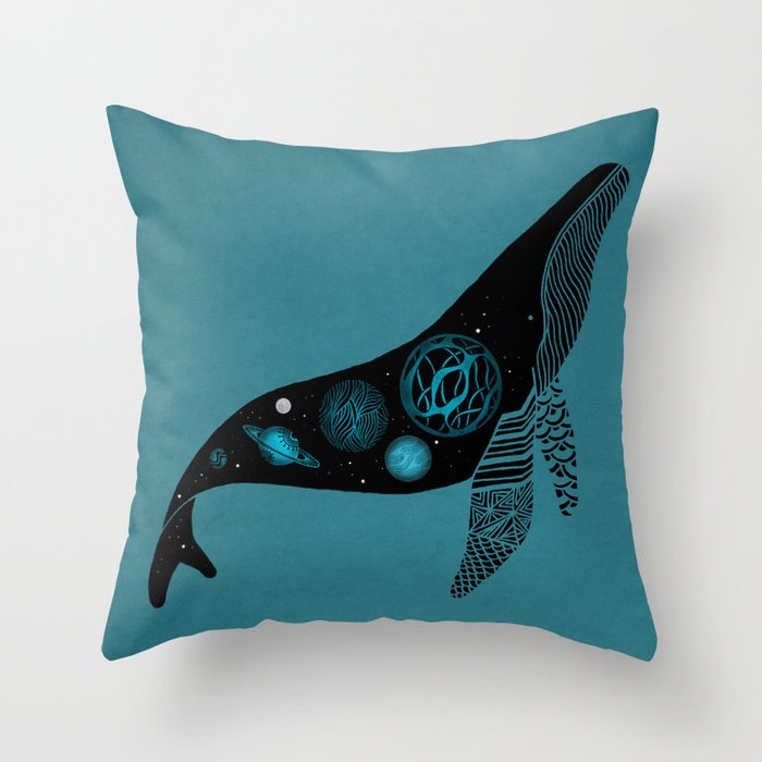 Whale Soul & the Galactic Tour Throw Pillow